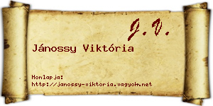 Jánossy Viktória névjegykártya