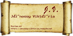 Jánossy Viktória névjegykártya